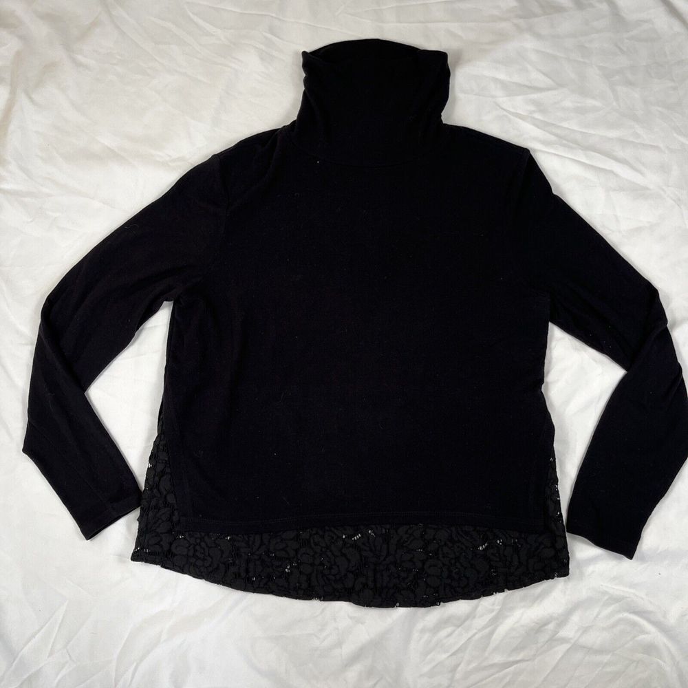 Generation Love Black Double Layer Turtleneck Lon… - image 1